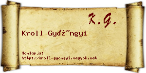 Kroll Gyöngyi névjegykártya